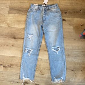 High rise crop jeans